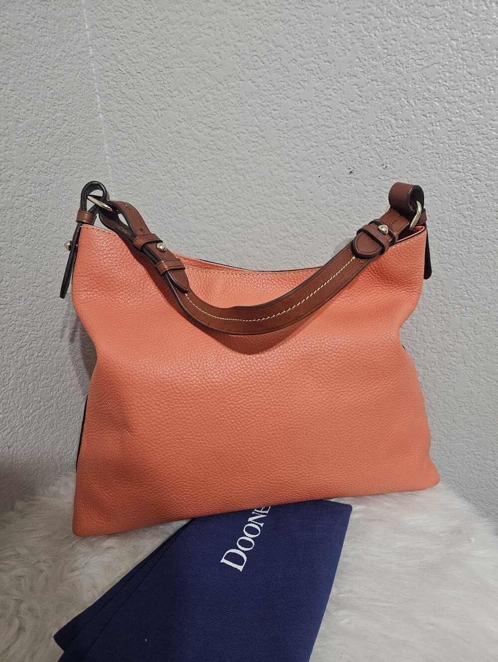 Dooney & Bourke Coral Pebbled Leather Cooper Hobo Shoulder Bag - Picture 2 of 14
